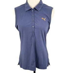 Puma DryCell Pounce Sleeveless Golf Polo Shirt M Tennis Prep Athletic Sporty EUC
